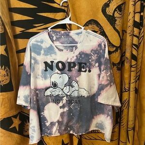 Peanuts Tie-Dye Snoopy 'NOPE.' Cropped Tee